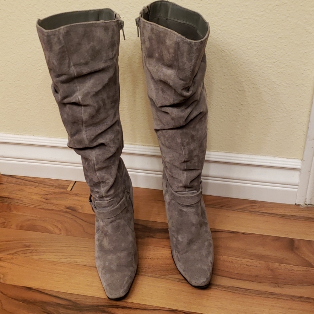 Gray Suede Boots